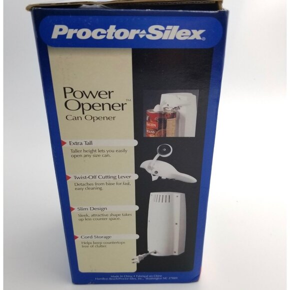 Vintage Proctor Silex Extra Tall Power Can Opener Model 75210 White New - Picture 2 of 5